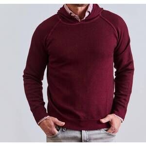 NEW FEDELI hooded sweater top in merlot
